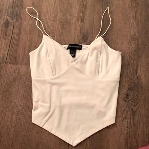 A white V-neck spaghetti strap top from Street wear society🤍